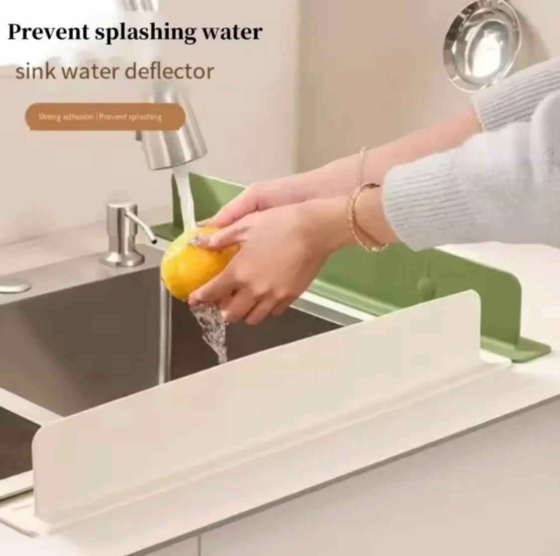 Sink splash guard installed