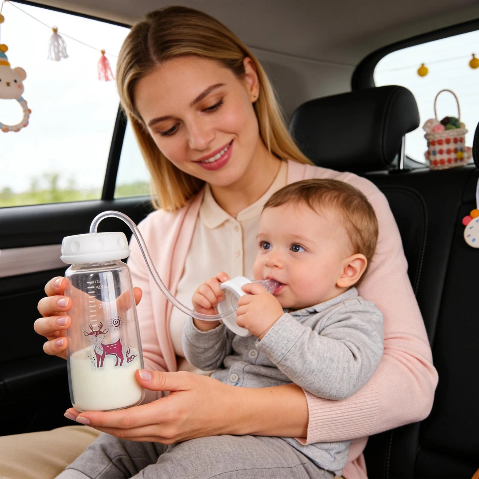 3-in-1 self-feeding anti-colic baby bottle, 240ml