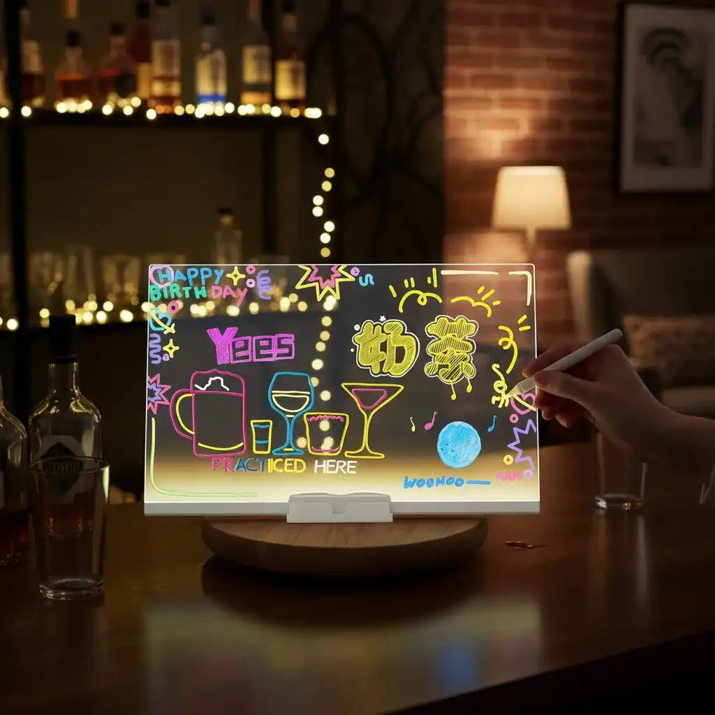 Rewritable LED Board on bar counter